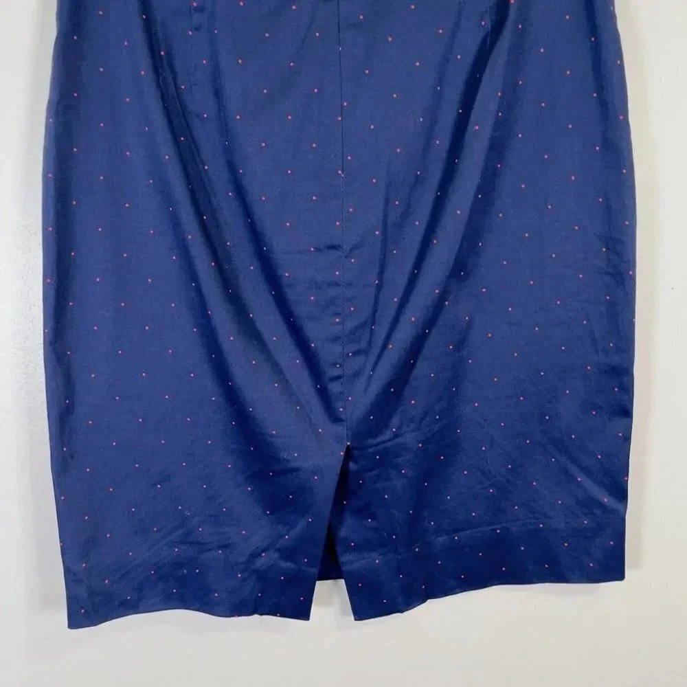 J.crew The Pencil Skirt Navy Red Polka Dot
